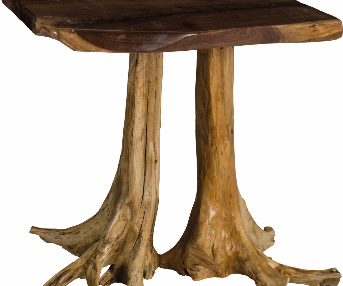 Live Edge Stump Base End Table (Handmade Amish)