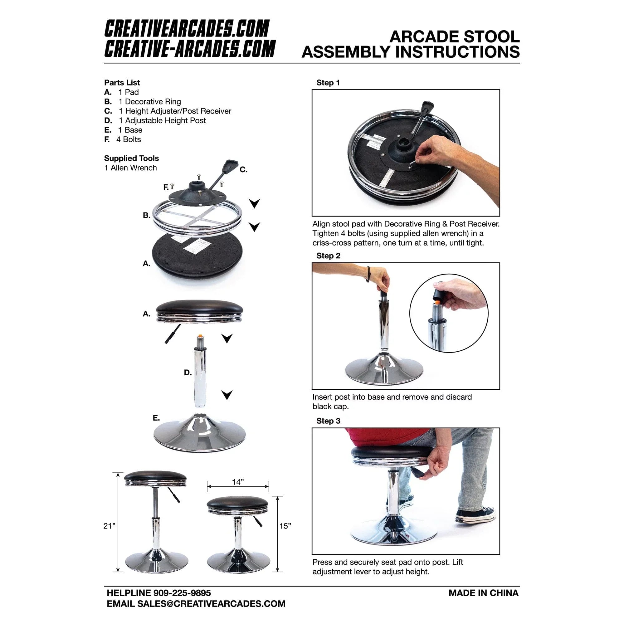 Adjustable Cocktail Barstool