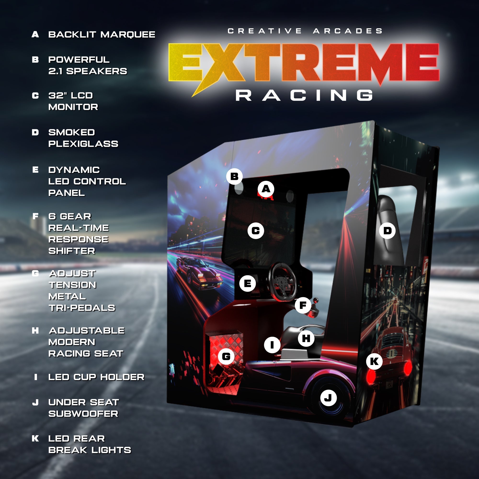 Extreme Racing Arcade Machine | 200 Classic Racing Games | Wifi Compatible