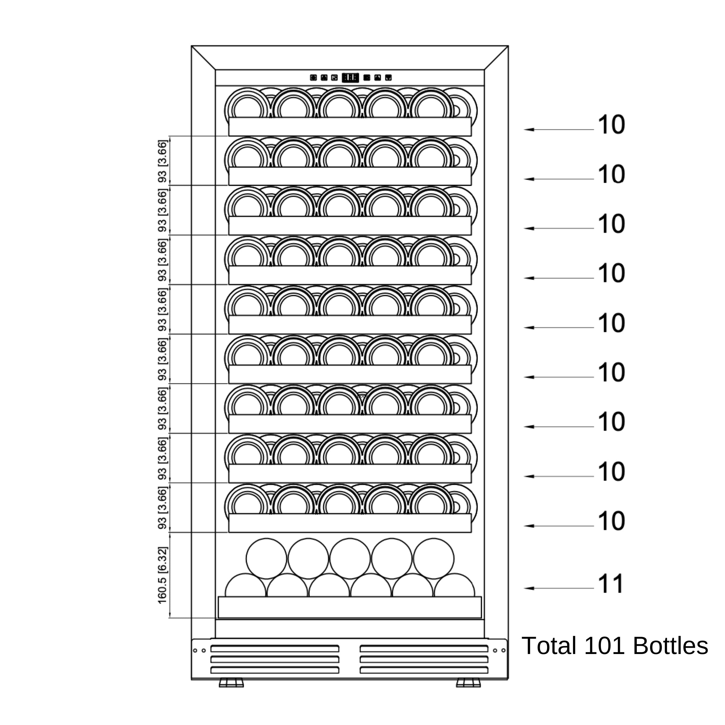 47 - Inch Tall Dual-Zone Wine Cooler with LOW-E Glass Door