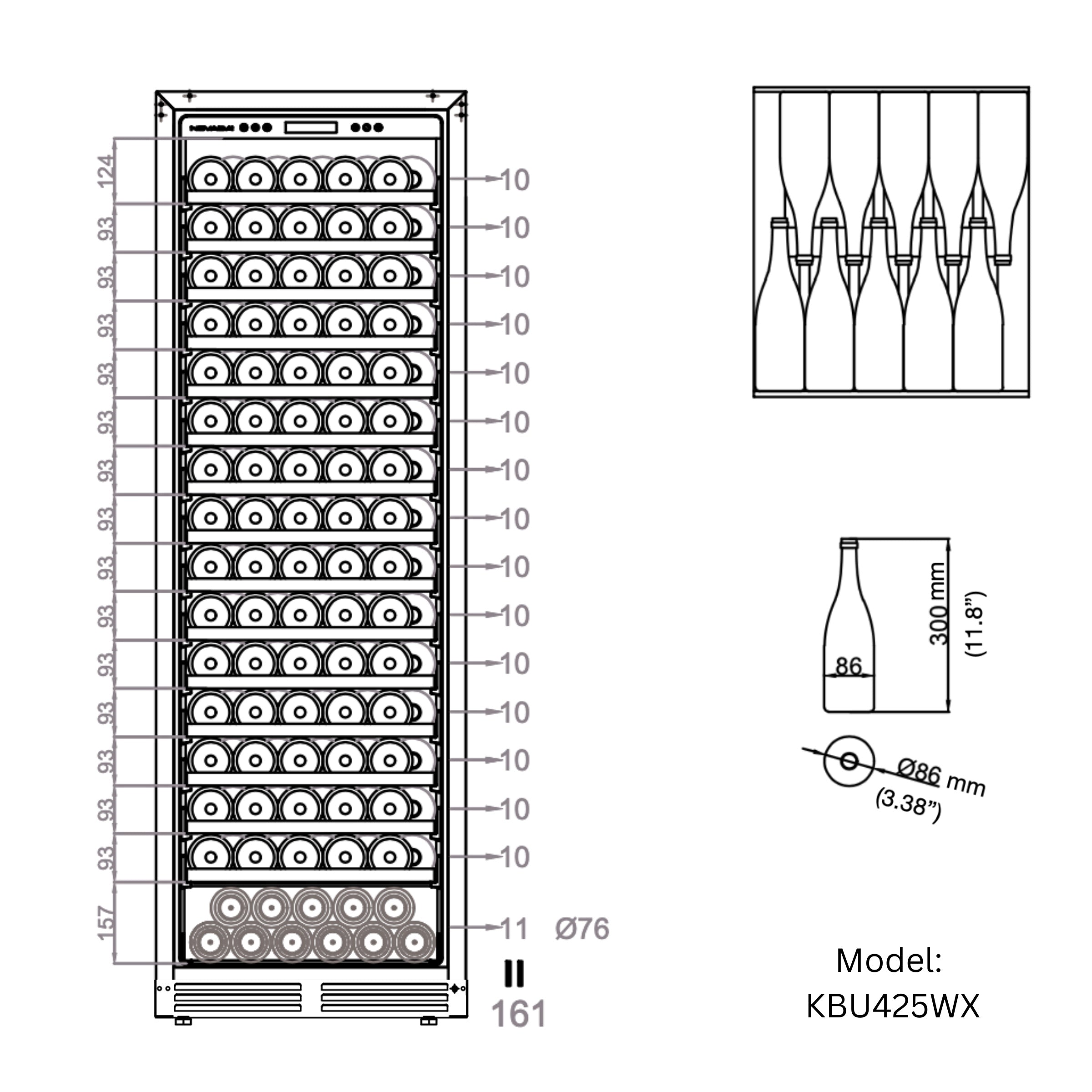 Tall Dual Zone Upright Wine Cooler | Low-E Glass & Silent Cooling